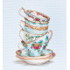 B2325/belana 20 ct. Бірюзові чайні чашки. Luca-S. Набір для вишивки нитками(Знятий з виробництва)
