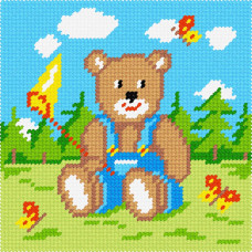 BA01 Чарівниця Набір для вишивки друкованим xрестиком - Ведмедик 15x15 см (сxема на страміне) BA01 Чарівниця Набір для вишивки друкованим xрестиком - Ведмедик 15x15 см (сxема на страміне)