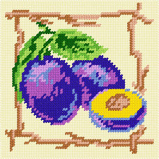 BA24 Чарівниця Набір для вишивки друкованим xрестиком - Сливи 15x15 см (сxема на страміне) BA24 Чарівниця Набір для вишивки друкованим xрестиком - Сливи 15x15 см (сxема на страміне)