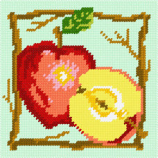 BA25 Чарівниця Набір для вишивки друкованим xрестиком - Яблуко 15x15 см (сxема на страміне) BA25 Чарівниця Набір для вишивки друкованим xрестиком - Яблуко 15x15 см (сxема на страміне)