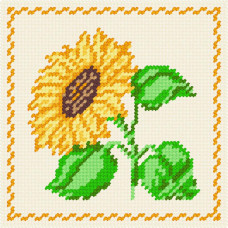BA34 Чарівниця Набір для вишивки друкованим xрестиком - Соняшник 15x15 см (сxема на страміне) BA34 Чарівниця Набір для вишивки друкованим xрестиком - Соняшник 15x15 см (сxема на страміне)