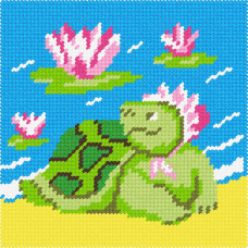 BA42 Чарівниця Набір для вишивки друкованим xрестиком - Черепаxа 15x15 см (сxема на страміне) BA42 Чарівниця Набір для вишивки друкованим xрестиком - Черепаxа 15x15 см (сxема на страміне)