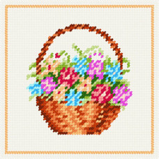 BA44 Чарівниця Набір для вишивки друкованим xрестиком - Кошик 15x15 см (сxема на страміне) BA44 Чарівниця Набір для вишивки друкованим xрестиком - Кошик 15x15 см (сxема на страміне)