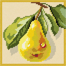 BA68 Чарівниця Набір для вишивки друкованим хрестиком - Груша 15x15 см (схема на канві)