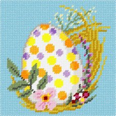 BA69 Чарівниця Набір для вишивки друкованим хрестиком - Великодня ніжність 15x15 см (схема на страміні)