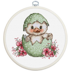 BC238 Luca-S Набір з п'яльцями для вишивки хрестиком - Перша посмішка весни 10х10 см, Aida 16