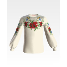 БД005шМ40нн Барвиста вишиванка Заготовка для вишивки - Блузка для дівчинки 11-12 років, шовк, бежевий