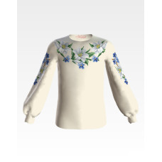 БД006кМ34нн Барвиста вишиванка Заготовка для вишивки - Блузка для дівчинки 4-7 років, атлас-котон, бежевий