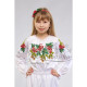 БД007пБ34нн Барвиста вишиванка Заготовка для вишивки - Блузка для дівчинки 4-7 років, габардин, білий