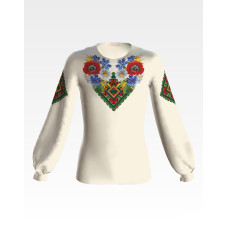 БД008хМ36нн Барвиста вишиванка Заготовка для вишивки - Блузка для дівчинки 8-10 років, батист, бежевий