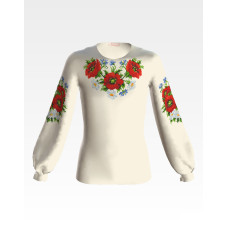 БД011шМ40нн Барвиста вишиванка Заготовка для вишивки - Блузка для дівчинки 11-12 років, шовк, бежевий