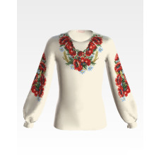 БД012дМ40нн Барвиста вишиванка Заготовка для вишивки - Блузка для дівчинки 11-12 років, габардин, бежевий
