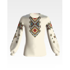 БД016хМ34нн Барвиста вишиванка Заготовка для вишивки - Блузка для дівчинки 4-7 років, батист, бежевий