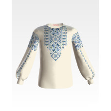 БД018дМ34нн Барвиста вишиванка Заготовка для вишивки - Блузка для дівчинки 4-7 років, габардин, бежевий