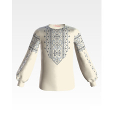БД019шМ36нн Барвиста вишиванка Заготовка для вишивки - Блузка для дівчинки 8-10 років, шовк, бежевий