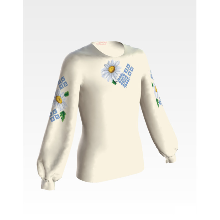 БД020дМ40нн Барвиста вишиванка Заготовка для вишивки - Блузка для дівчинки 11-12 років, габардин, бежевий