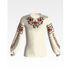 БД024дМ36нн Барвиста вишиванка Заготовка для вишивки - Блузка для дівчинки 8-10 років, габардин, бежевий