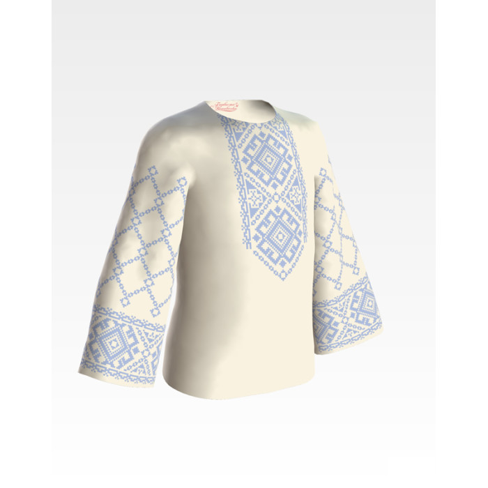 БД034дМ40нн Барвиста вишиванка Заготовка для вишивки - Блузка для дівчинки 11-12 років, габардин, бежевий