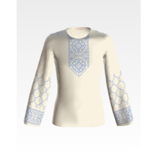 БД034шМ40нн Барвиста вишиванка Заготовка для вишивки - Блузка для дівчинки 11-12 років, шовк, бежевий