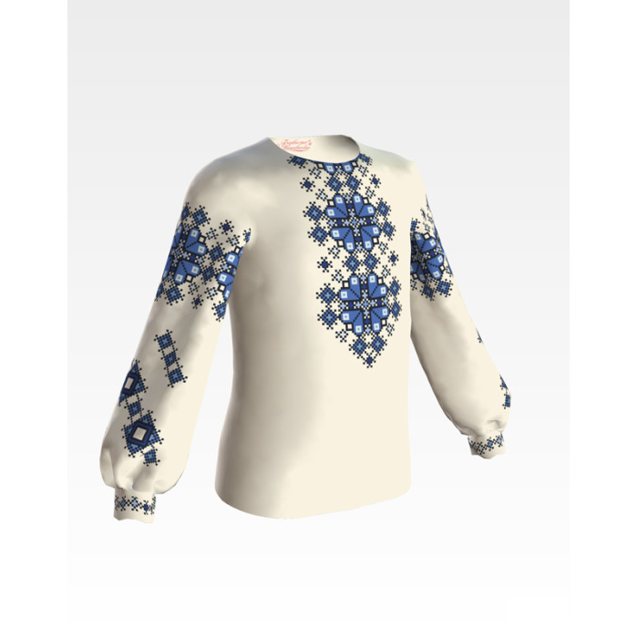 БД035дМ34нн Барвиста вишиванка Заготовка для вишивки - Блузка для дівчинки 4-7 років, габардин, бежевий