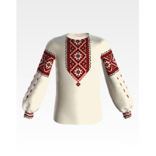 БД038шМ34нн Барвиста вишиванка Заготовка для вишивки - Блузка для дівчинки 4-7 років, шовк, бежевий