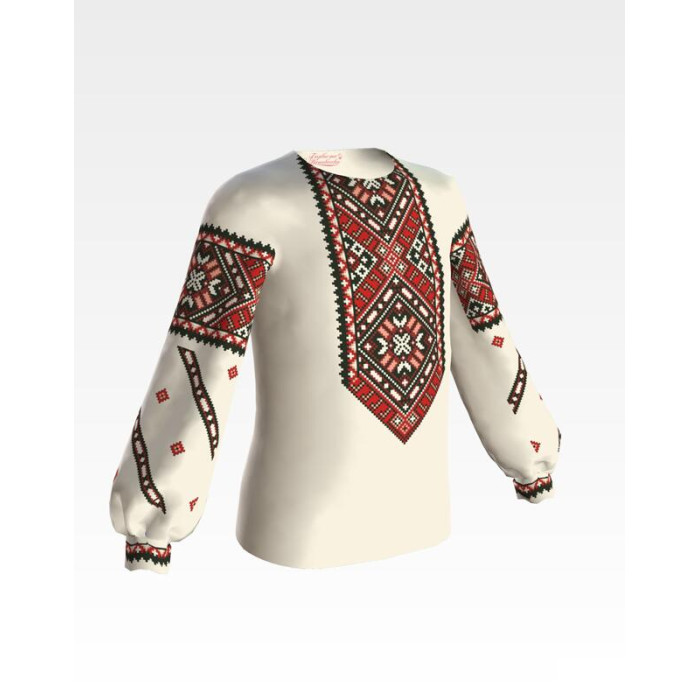 БД040дМ36нн Барвиста вишиванка Заготовка для вишивки - Блузка для дівчинки 8-10 років, габардин, бежевий