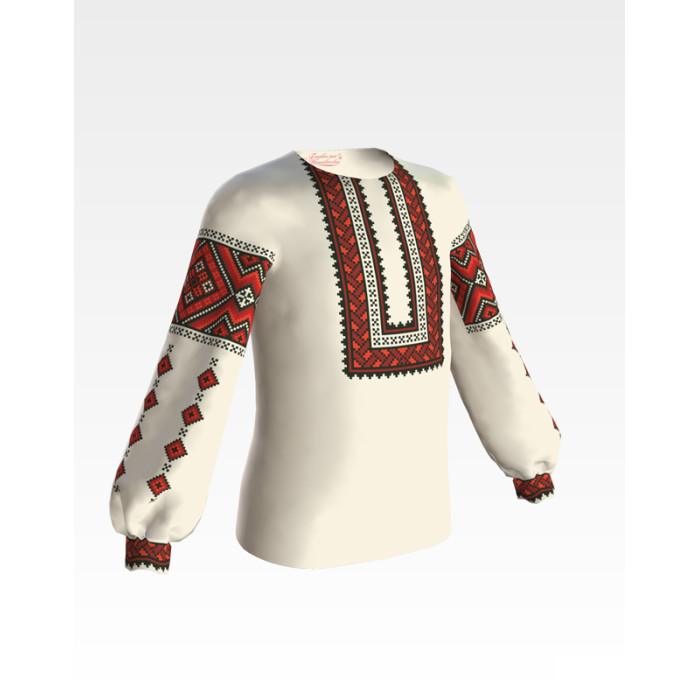 БД041дМ40нн Барвиста вишиванка Заготовка для вишивки - Блузка для дівчинки 11-12 років, габардин, бежевий