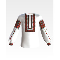 БД041хБ40нн Барвиста вишиванка Заготовка для вишивки - Блузка для дівчинки 11-12 років, батист, білий