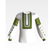 БД042хБ36нн Барвиста вишиванка Заготовка для вишивки - Блузка для дівчинки 8-10 років, батист, білий