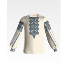 БД043кМ28нн Барвиста вишиванка Заготовка для вишивки - Блузка для дівчинки 1-3 роки, атлас-котон, бежевий