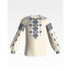 БД045дМ40нн Барвиста вишиванка Заготовка для вишивки - Блузка для дівчинки 11-12 років, габардин, бежевий