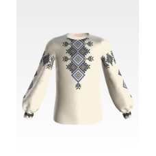 БД046хМ34нн Барвиста вишиванка Заготовка для вишивки - Блузка для дівчинки 4-7 років, батист, бежевий