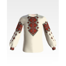 БД048хМ34нн Барвиста вишиванка Заготовка для вишивки - Блузка для дівчинки 4-7 років, батист, бежевий