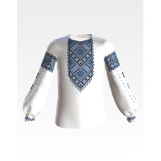 БД049шБ40нн Барвиста вишиванка Заготовка для вишивки - Блузка для дівчинки 11-12 років, шовк, білий