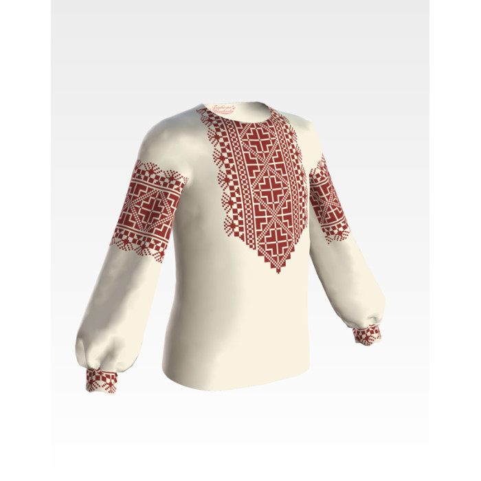 БД050дМ40нн Барвиста вишиванка Заготовка для вишивки - Блузка для дівчинки 11-12 років, габардин, бежевий