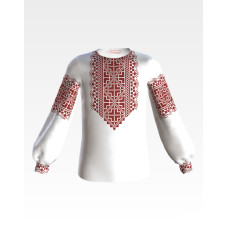 БД050пБ36нн Барвиста вишиванка Заготовка для вишивки - Блузка для дівчинки 8-10 років, габардин, білий