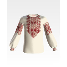 БД050шМ28нн Барвиста вишиванка Заготовка для вишивки - Блузка для дівчинки 1-3 роки, шовк, бежевий