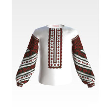 БД051дБ28нн Барвиста вишиванка Заготовка для вишивки - Блузка для дівчинки 1-3 роки, домотканне полотно, білий