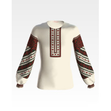 БД051хМ40нн Барвиста вишиванка Заготовка для вишивки - Блузка для дівчинки 11-12 років, батист, бежевий