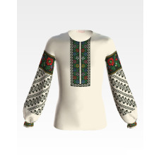 БД053шМ36нн Барвиста вишиванка Заготовка для вишивки - Блузка для дівчинки 8-10 років, шовк, бежевий