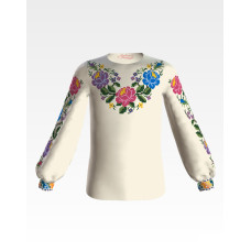 БД054хМ34нн Барвиста вишиванка Заготовка для вишивки - Блузка для дівчинки 4-7 років, батист, бежевий