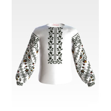 БД059пБ34нн Барвиста вишиванка Заготовка для вишивки - Блузка для дівчинки 4-7 років, габардин, білий