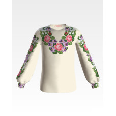БД060шМ34нн Барвиста вишиванка Заготовка для вишивки - Блузка для дівчинки 4-7 років, шовк, бежевий
