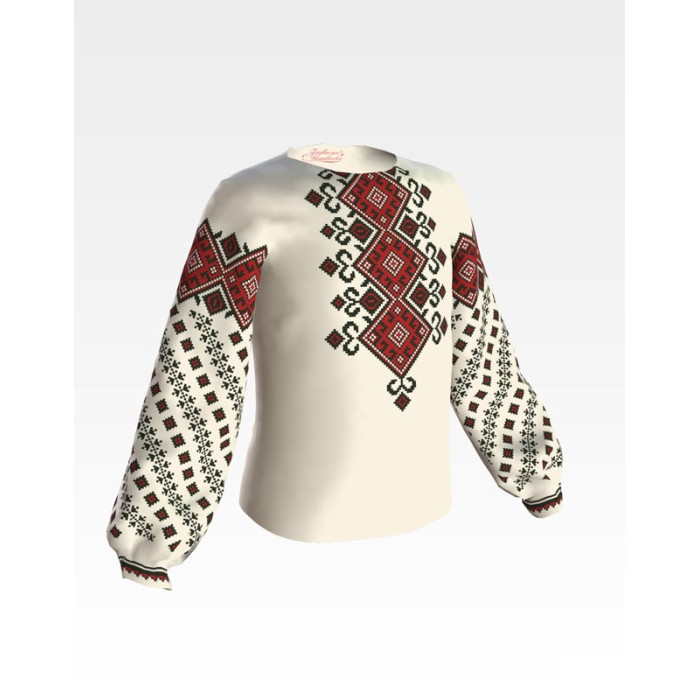 БД067дМ36нн Барвиста вишиванка Заготовка для вишивки - Блузка для дівчинки 8-10 років, габардин, бежевий