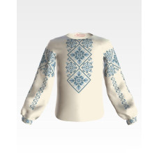 БД069дМ28нн Барвиста вишиванка Заготовка для вишивки - Блузка для дівчинки 1-3 роки, габардин, бежевий