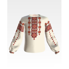 БД072шМ34нн Барвиста вишиванка Заготовка для вишивки - Блузка для дівчинки 4-7 років, шовк, бежевий