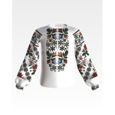 БД078пБ28нн Барвиста вишиванка Заготовка для вишивки - Блузка для дівчинки 1-3 роки, габардин, білий