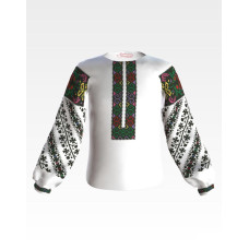 БД079шБ36нн Барвиста вишиванка Заготовка для вишивки - Блузка для дівчинки 8-10 років, шовк, білий