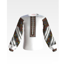 БД080дБ40нн Барвиста вишиванка Заготовка для вишивки - Блузка для дівчинки 11-12 років, домотканне полотно, білий