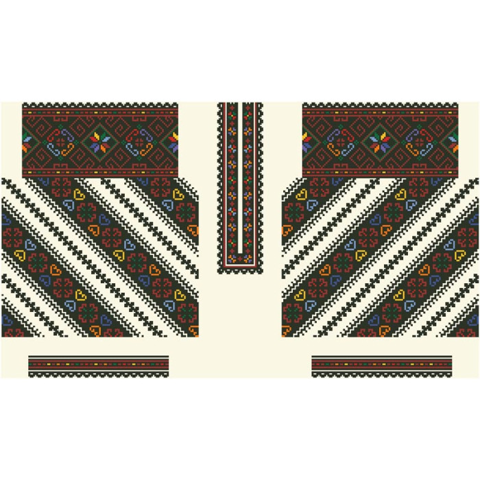 БД080дМ28нн Барвиста вишиванка Заготовка для вишивки - Блузка для дівчинки 1-3 роки, габардин, бежевий